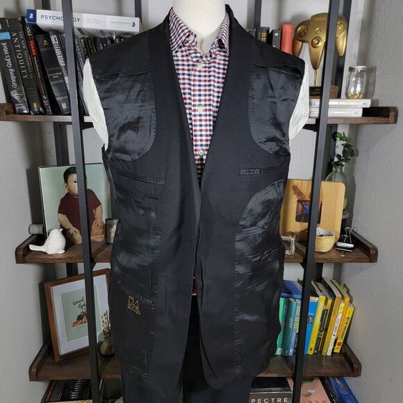 JOS A BANK Signature Gold Men's Sport Coat GORDON Two Button Black Twill 42L - Picture 14 of 16